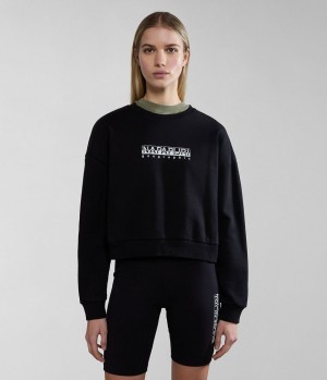 Napapijri Box Sweatshirt Sweatshirts Dames Zwart | 5123670-SA