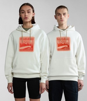 Napapijri Boyd Hoodie Hoodie Heren Wit | 9130246-ZE