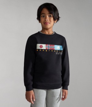 Napapijri Brunt Sweatshirt (4-16 YEARS) Sweatshirts Kinderen Zwart | 9746258-IR