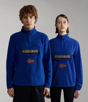 Napapijri Burgee Half-Zip Fleece Vlies Dames Blauw | 7460893-AH