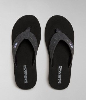 Napapijri Elm Flip-Flops Badslippers Heren Zwart | 7591068-UN