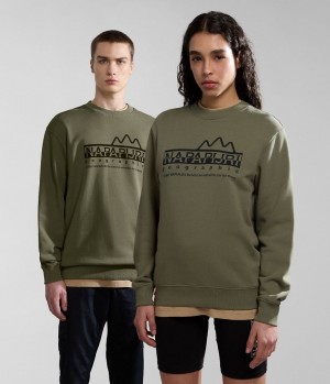 Napapijri Faber Sweatshirt Sweatshirts Heren Groen | 9684530-TD