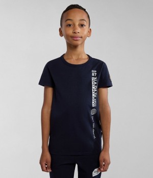 Napapijri Hudson Short Sleeve T-Shirt (4-16 YEARS) T-shirts Kinderen Donkerblauw | 8792506-FM