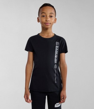 Napapijri Hudson Short Sleeve T-Shirt (4-16 YEARS) T-shirts Kinderen Zwart | 5372489-NT