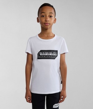 Napapijri Kitik Short Sleeve T-Shirt (4-16 YEARS) T-shirts Kinderen Wit | 4179256-IA