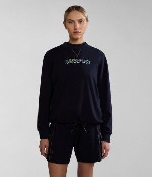 Napapijri Kreis Sweatshirt Sweatshirts Dames Donkerblauw | 3905487-HF