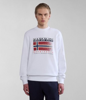 Napapijri Kreis Sweatshirt Sweatshirts Heren Wit | 9042863-YU