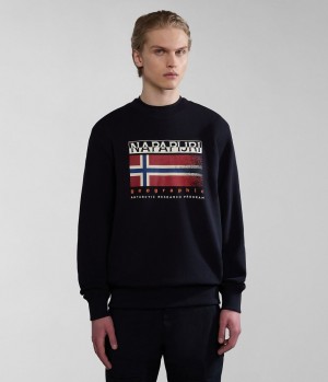 Napapijri Kreis Sweatshirt Sweatshirts Heren Zwart | 5149036-PO