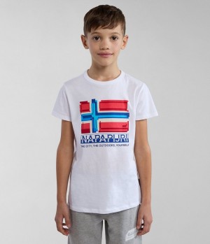 Napapijri Liard Short Sleeve T-Shirt (4-16 YEARS) T-shirts Kinderen Wit | 7061832-HW