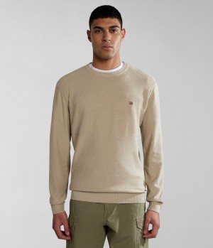 Napapijri Linen Jumper Jumpers Heren Beige | 7642931-XU