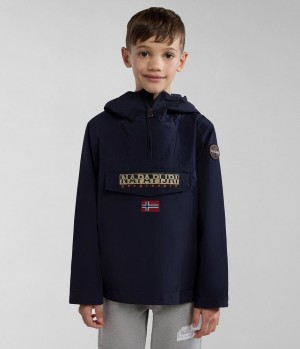 Napapijri Rainforest Summer Anorak Jacket (4-16 YEARS) Windjak Kinderen Donkerblauw | 1370954-FJ