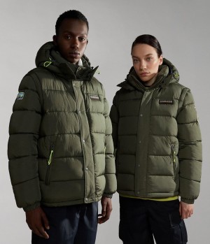 Napapijri Rick Puffer Jacket Puffer Jas Heren Khaki Groen | 9531862-LY