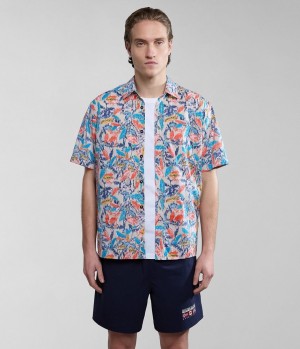 Napapijri Ronge Short Sleeve Shirt Overhemd Heren Multicolour | 3251409-MC