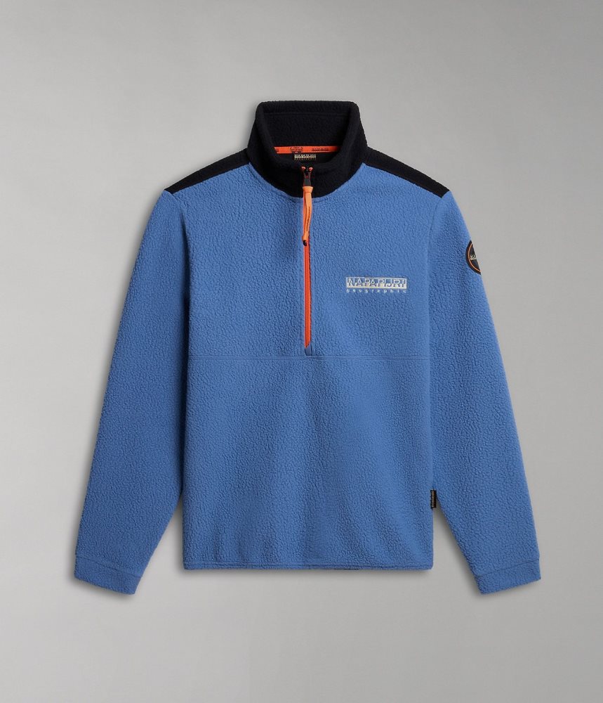 Napapijri Anderby Half-Zip Fleece Vlies Heren Blauw | 7184536-GA