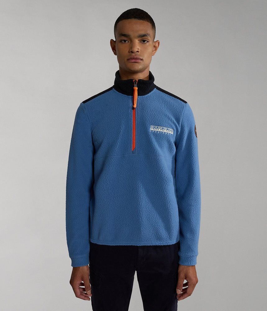 Napapijri Anderby Half-Zip Fleece Vlies Heren Blauw | 7184536-GA