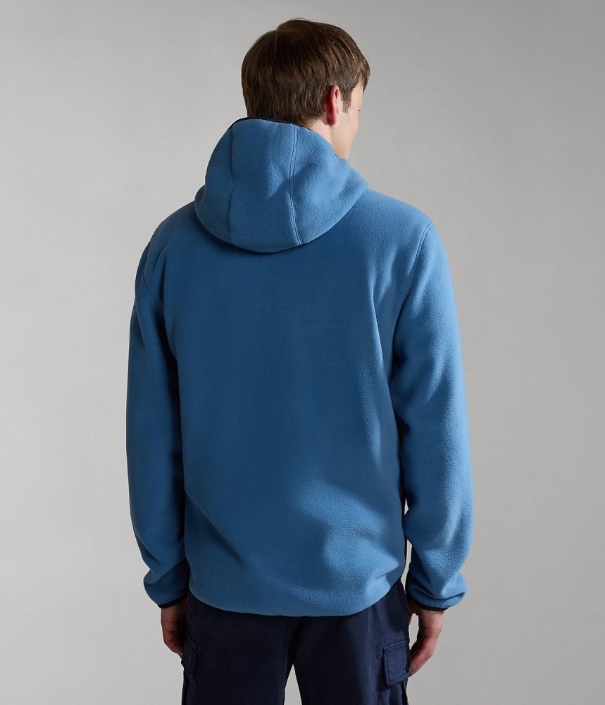 Napapijri Ayas Full-Zip Fleece Hoodie Vlies Heren Blauw | 9430821-LR