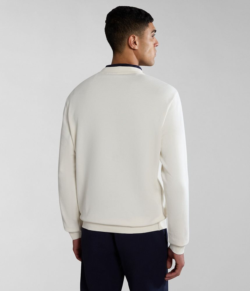 Napapijri Aylmer Sweatshirt Sweatshirts Heren Wit | 6705941-QN