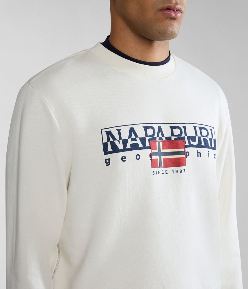 Napapijri Aylmer Sweatshirt Sweatshirts Heren Wit | 6705941-QN