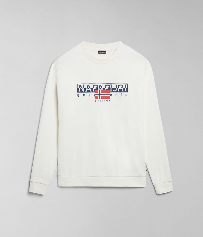 Napapijri Aylmer Sweatshirt Sweatshirts Heren Wit | 6705941-QN