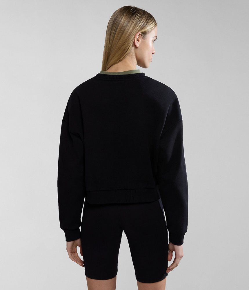 Napapijri Box Sweatshirt Sweatshirts Dames Zwart | 5123670-SA