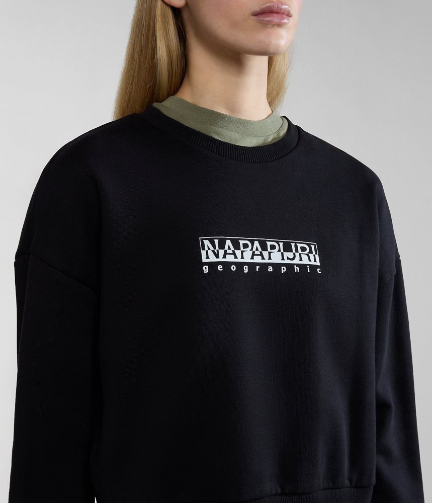 Napapijri Box Sweatshirt Sweatshirts Dames Zwart | 5123670-SA