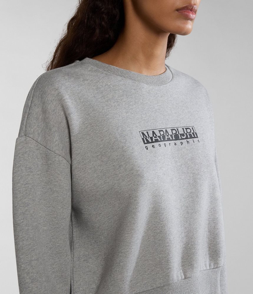 Napapijri Box Sweatshirt Sweatshirts Dames Grijs | 8315692-CR