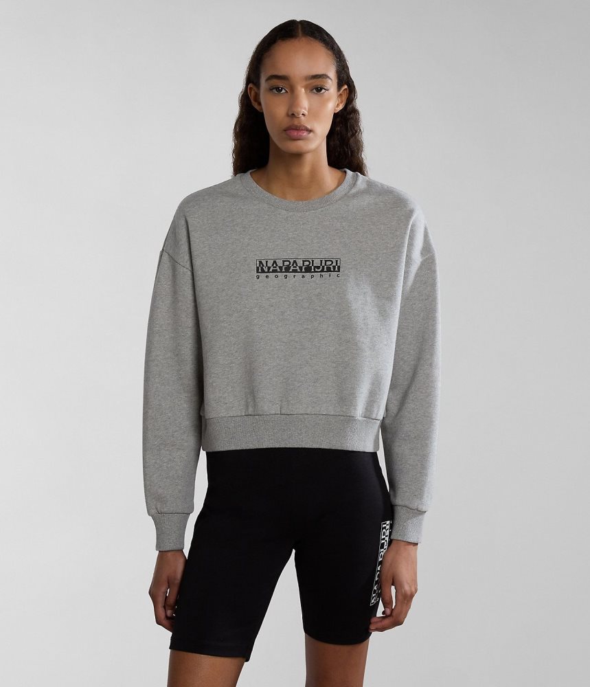 Napapijri Box Sweatshirt Sweatshirts Dames Grijs | 8315692-CR