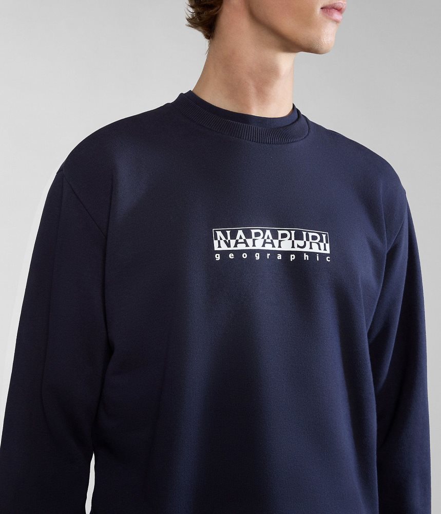 Napapijri Box Sweatshirt Sweatshirts Heren Donkerblauw | 7086125-EB