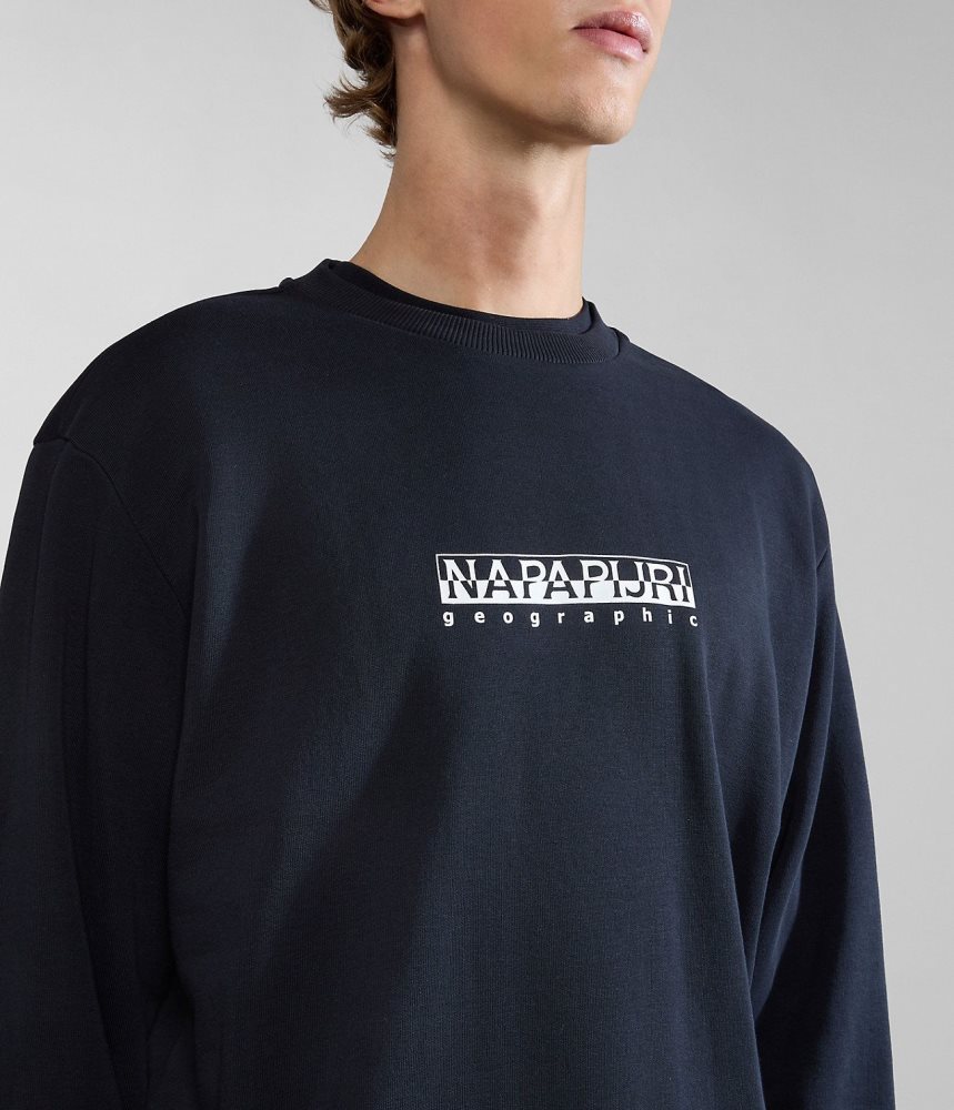 Napapijri Box Sweatshirt Sweatshirts Heren Zwart | 7482951-HQ