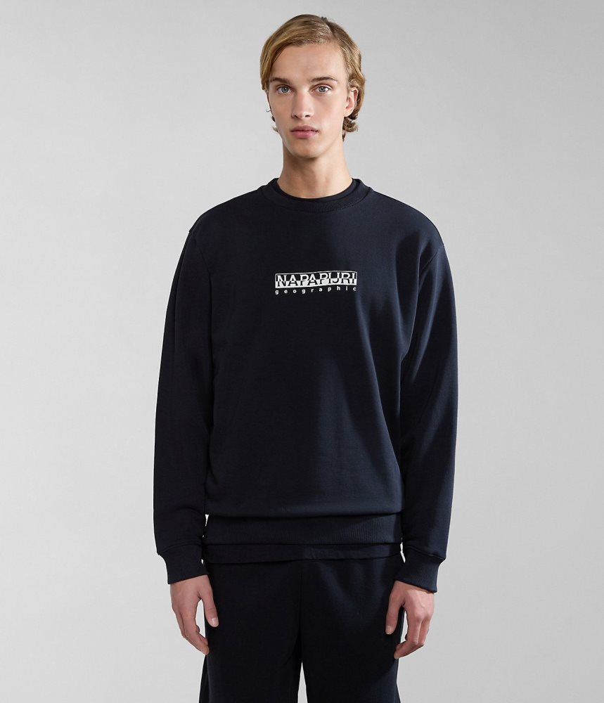 Napapijri Box Sweatshirt Sweatshirts Heren Zwart | 7482951-HQ