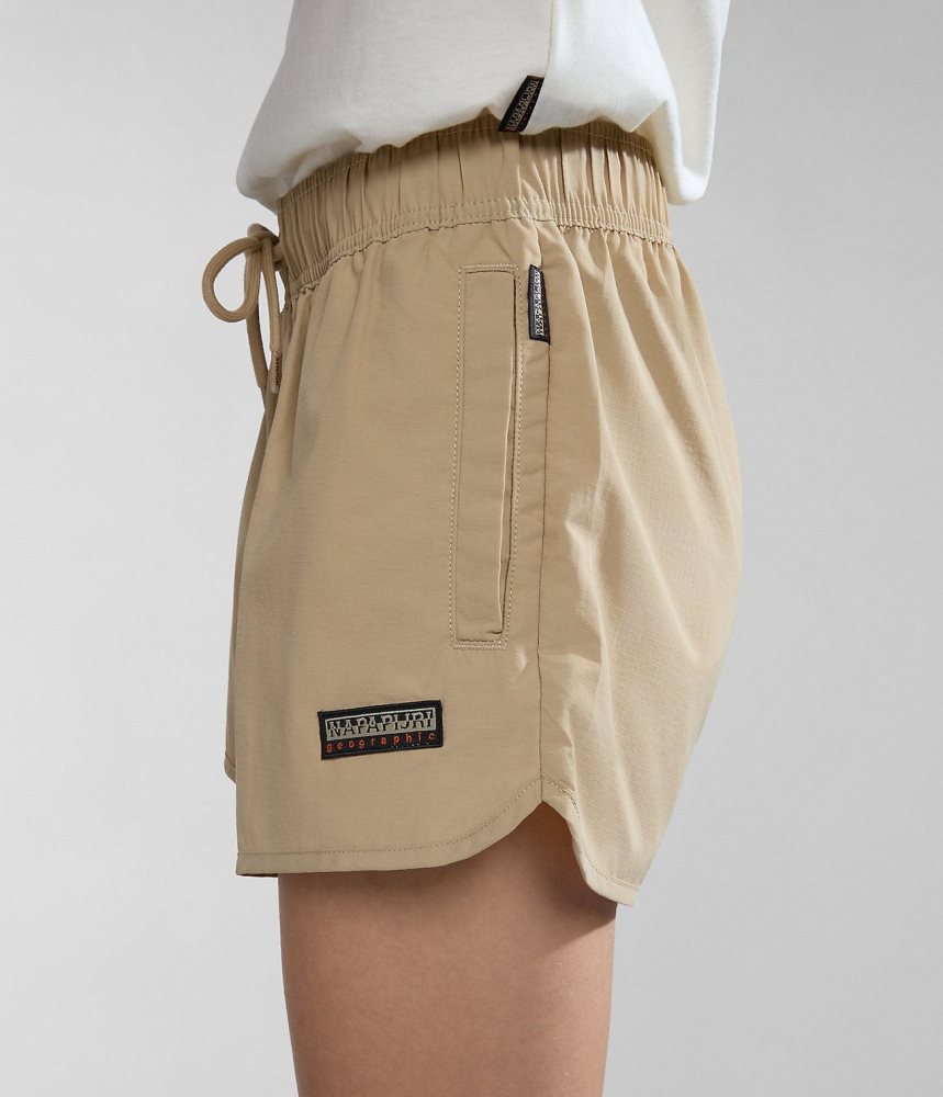 Napapijri Boyd Bermuda Shorts Korte Broek Dames Beige | 8146529-TE