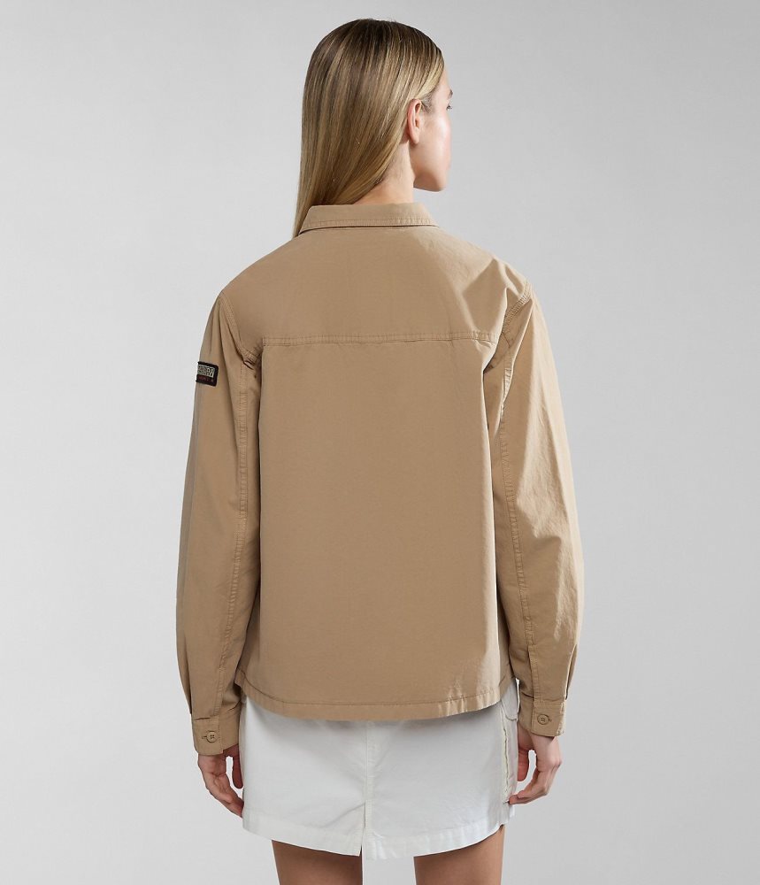 Napapijri Boyd Overshirt Jacket Short Jackets Dames Beige | 2937408-AZ