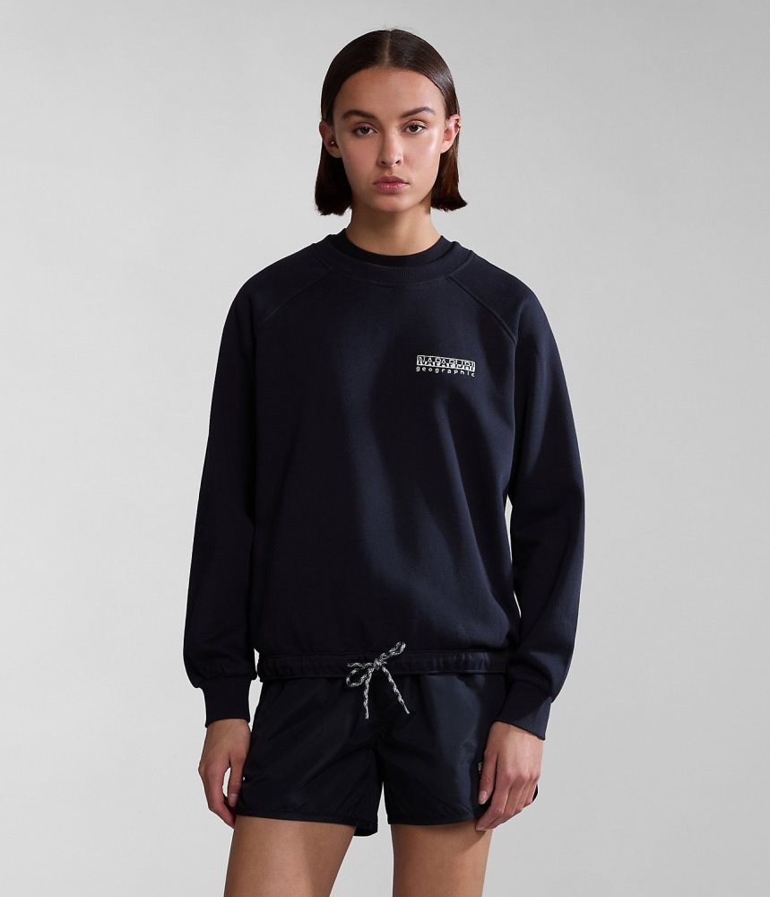 Napapijri Boyd Sweatshirt Sweatshirts Dames Zwart | 4139605-DG