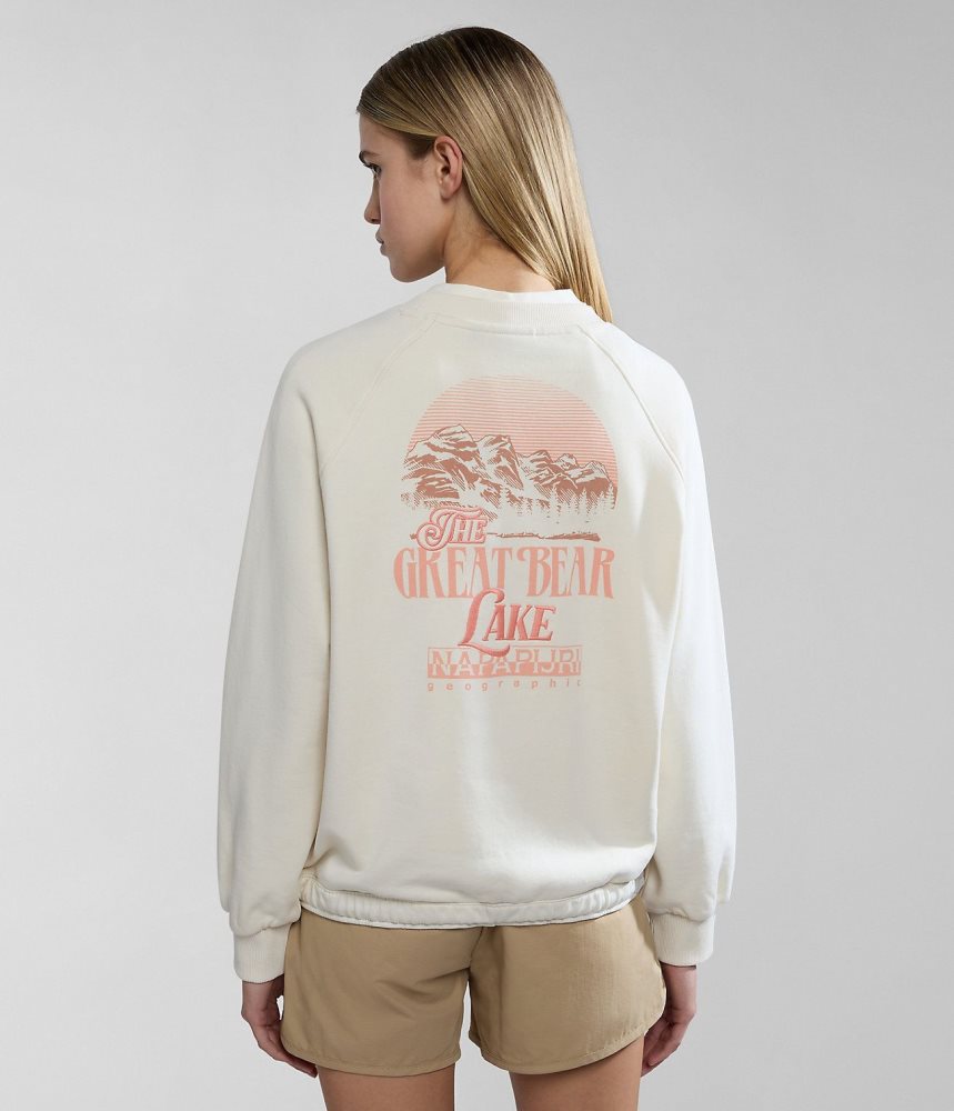 Napapijri Boyd Sweatshirt Sweatshirts Dames Wit | 5943216-PM