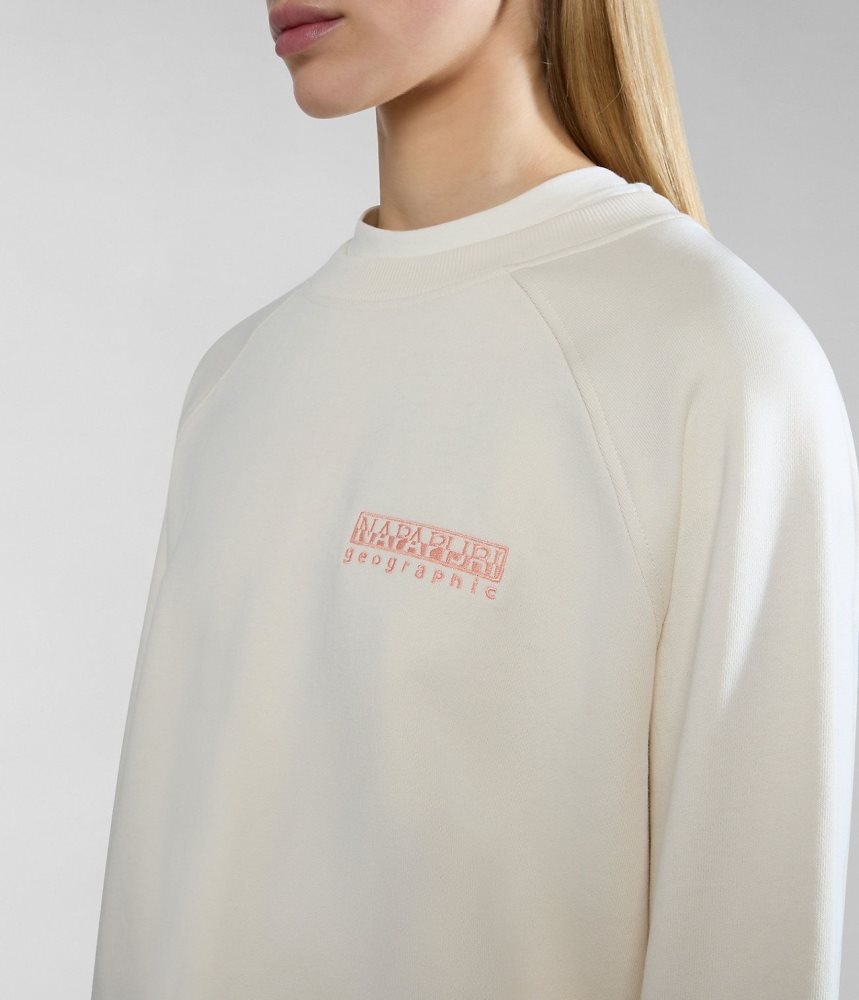 Napapijri Boyd Sweatshirt Sweatshirts Dames Wit | 5943216-PM