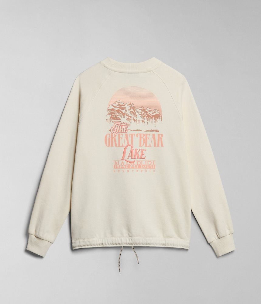 Napapijri Boyd Sweatshirt Sweatshirts Dames Wit | 5943216-PM