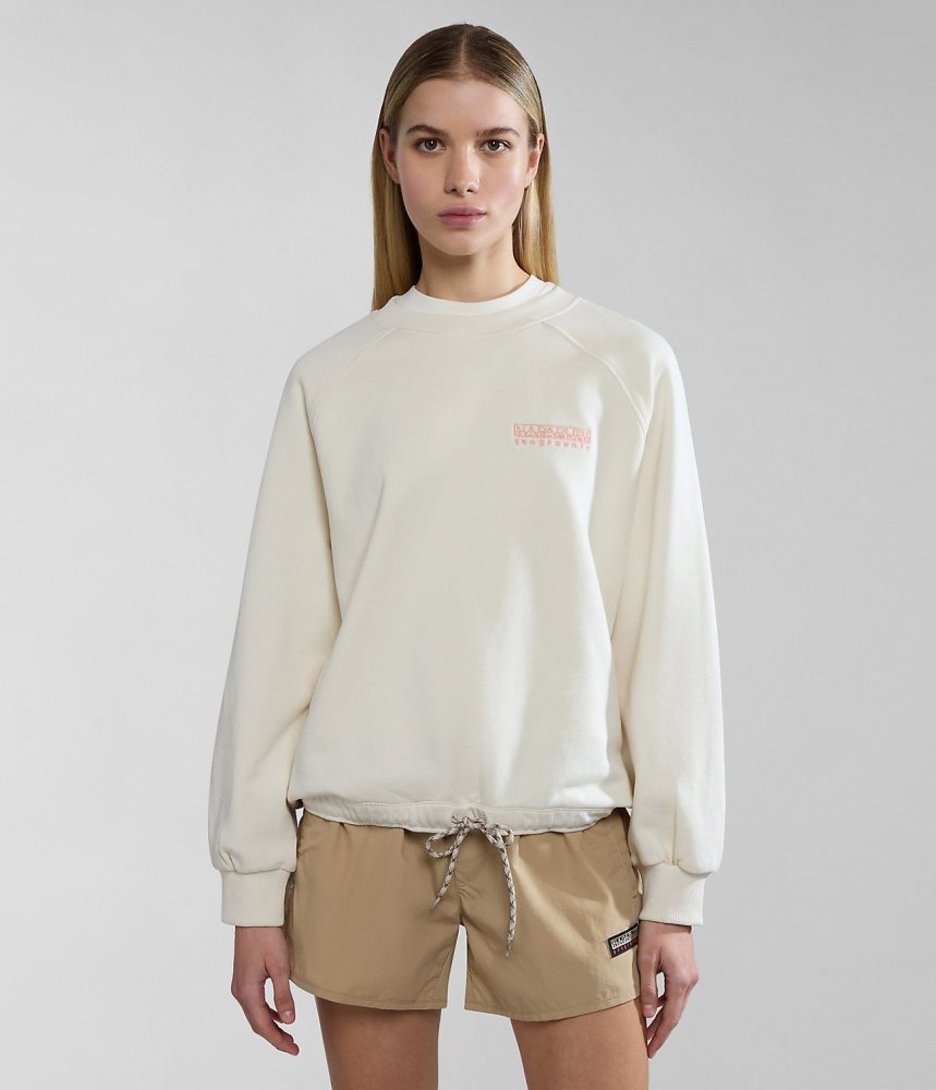 Napapijri Boyd Sweatshirt Sweatshirts Dames Wit | 5943216-PM