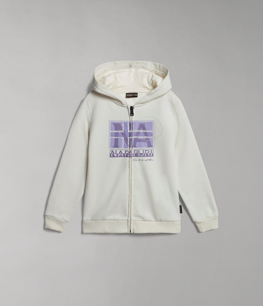 Napapijri Brunt Full-Zip Hoodie (4-16 YEARS) Sweatshirts Kinderen Wit | 3854672-KY