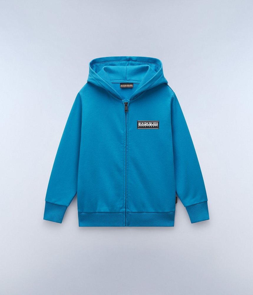 Napapijri Chamois Full-Zip Hoodie (4-16 YEARS) Sweatshirts Kinderen Blauw | 6051827-FA