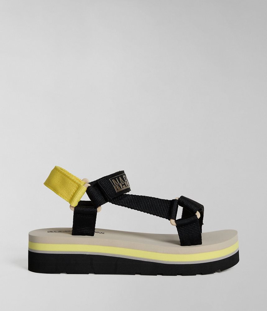 Napapijri Dahlia Sandals Sandalen Dames Geel Zwart | 4679283-SB