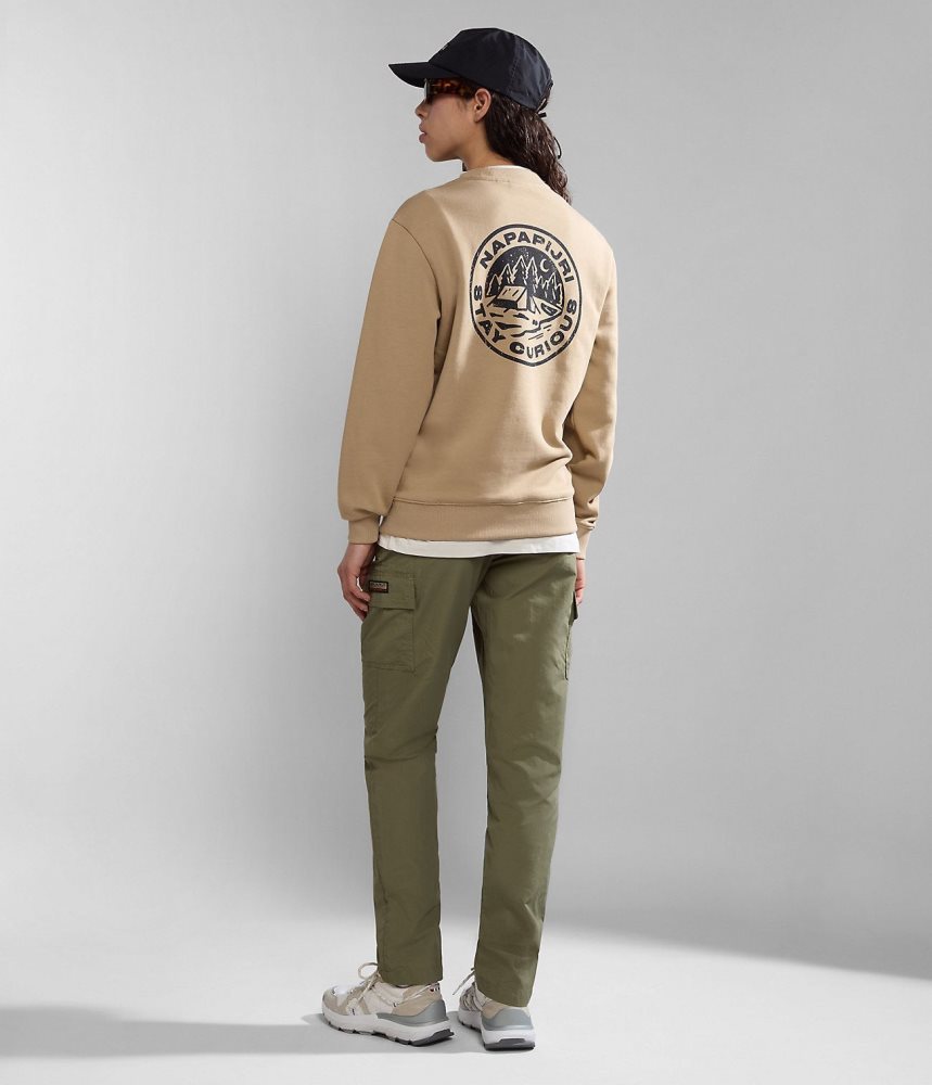 Napapijri Faber Sweatshirt Sweatshirts Dames Beige | 8493672-BS