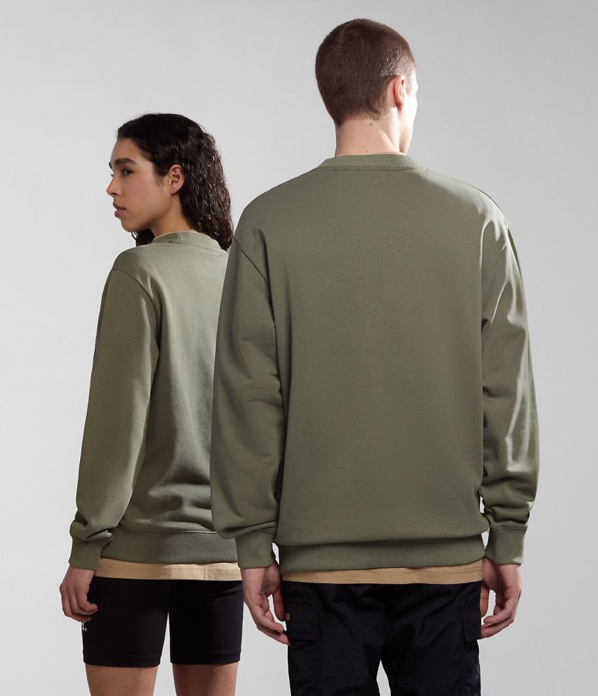 Napapijri Faber Sweatshirt Sweatshirts Heren Groen | 9684530-TD