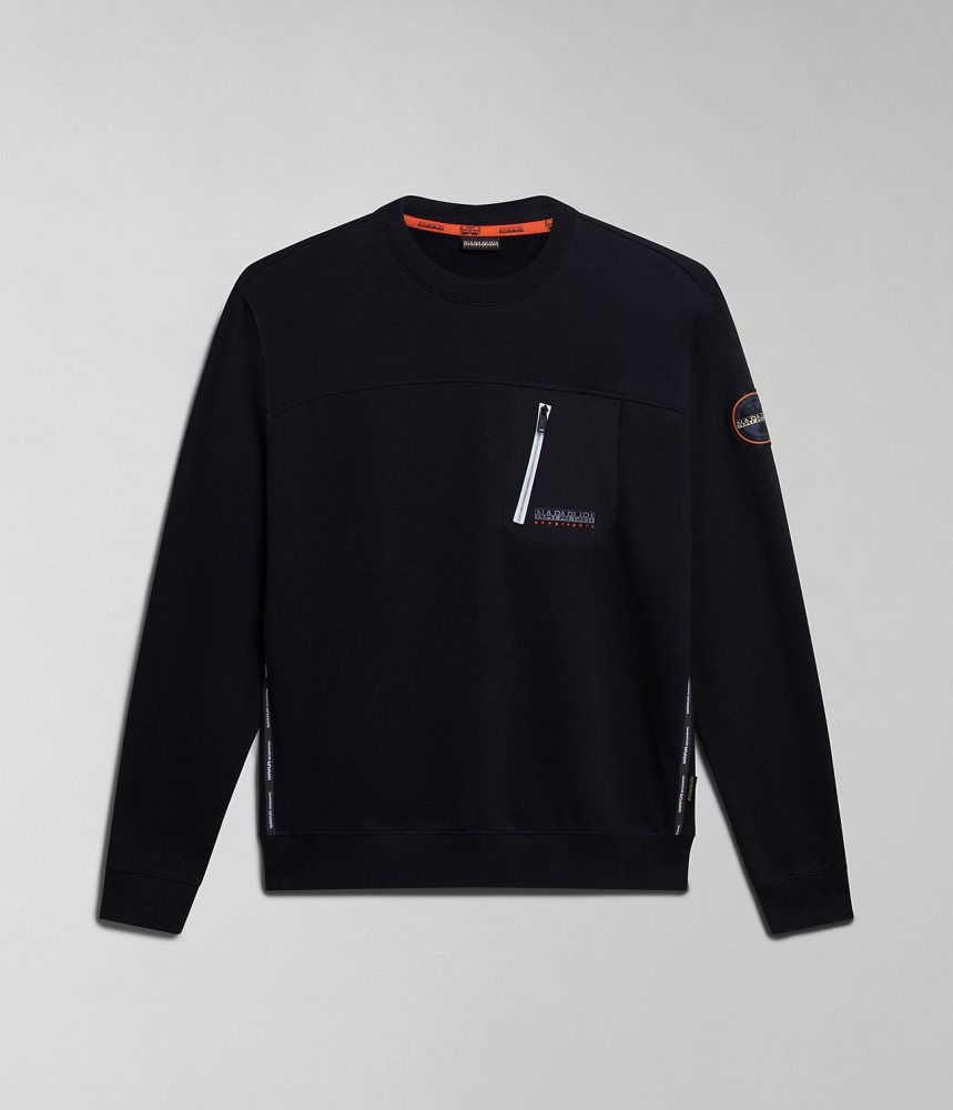 Napapijri Huron Sweatshirt Sweatshirts Heren Zwart | 4153876-RJ