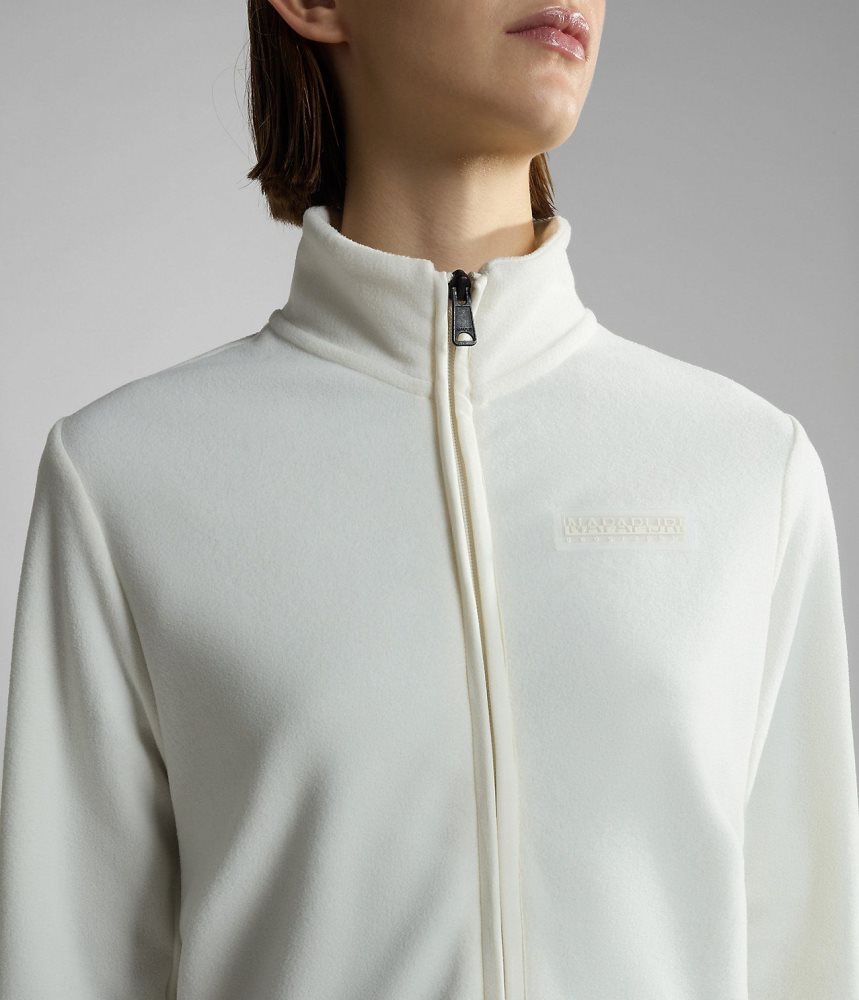 Napapijri Iaato Full-Zip Fleece Vlies Dames Wit | 2403568-AD