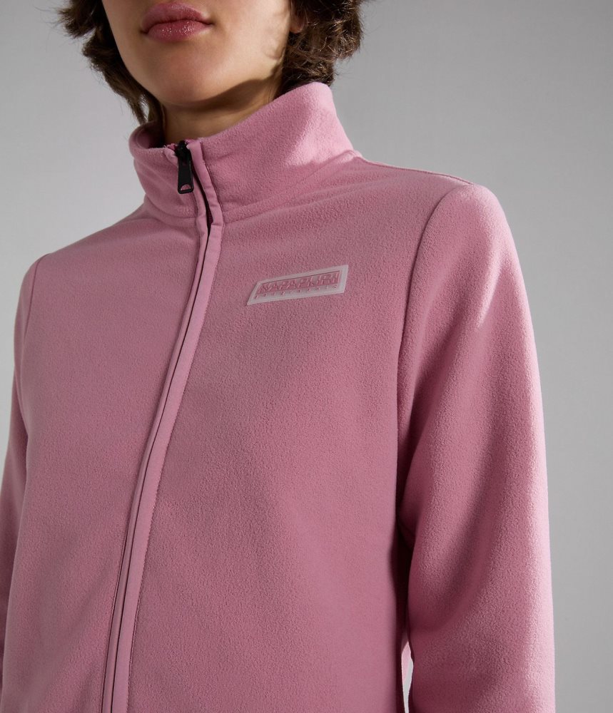 Napapijri Iaato Full-Zip Fleece Vlies Dames Roze | 7208659-BC