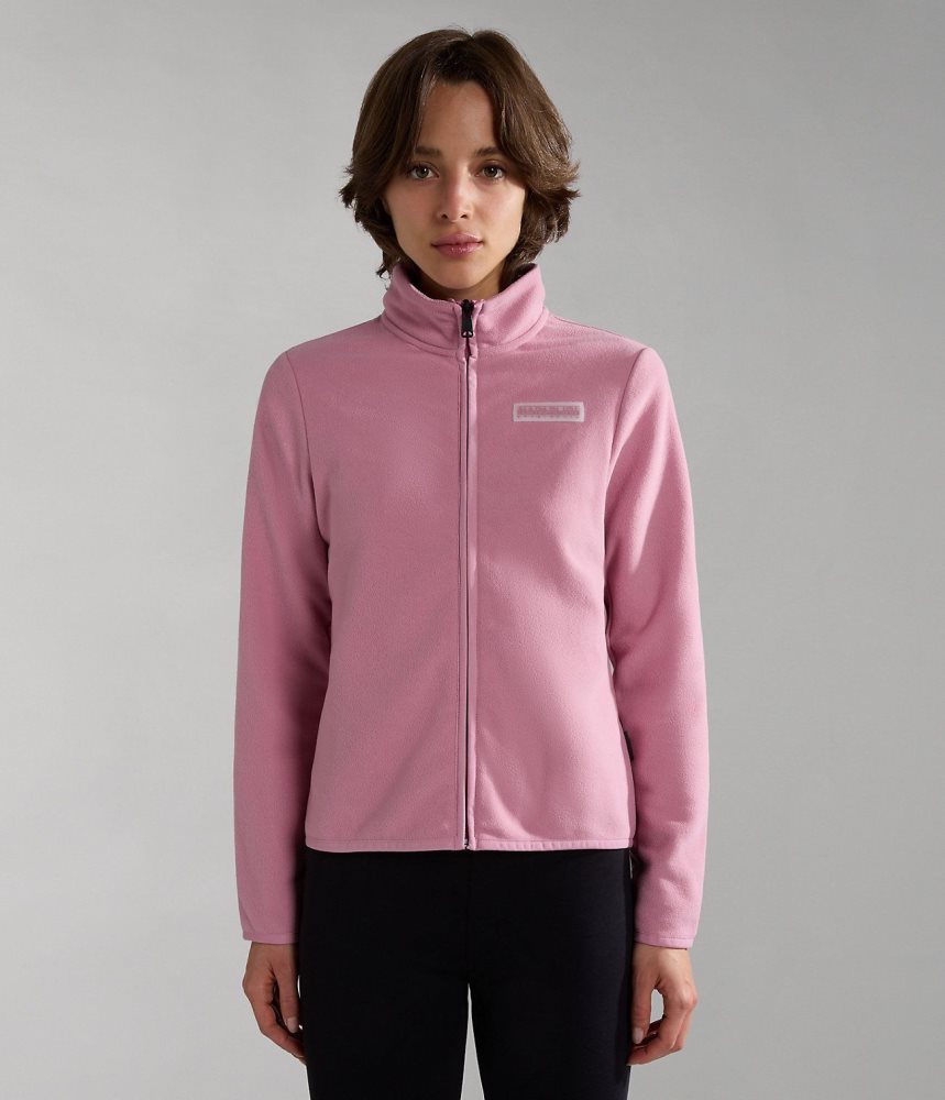 Napapijri Iaato Full-Zip Fleece Vlies Dames Roze | 7208659-BC