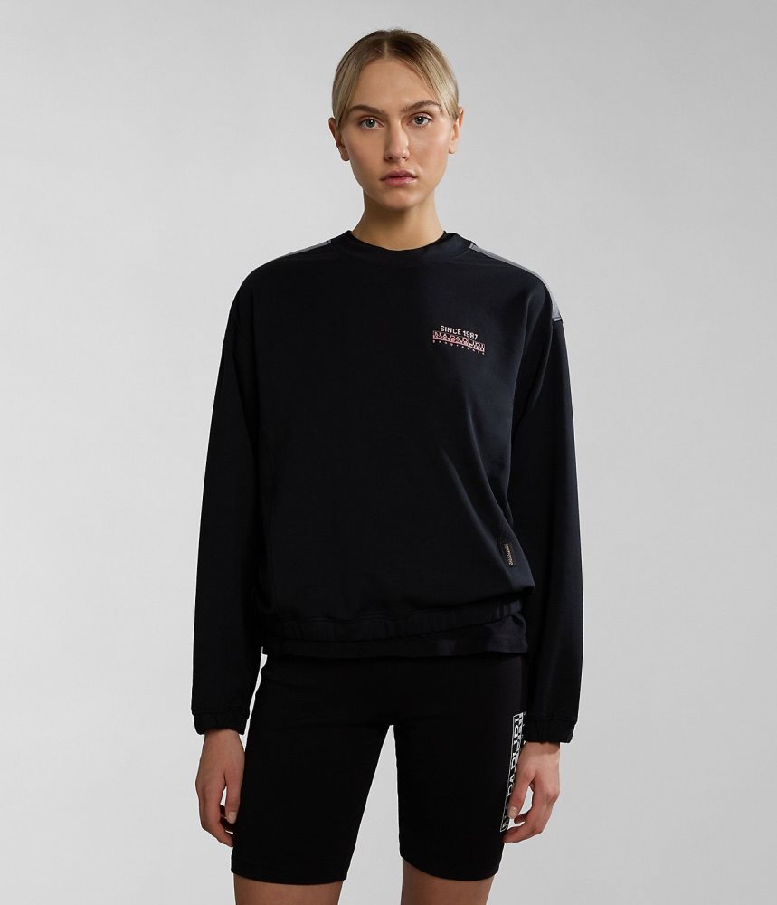 Napapijri Keith Sweatshirt Sweatshirts Dames Zwart | 7498102-ZM