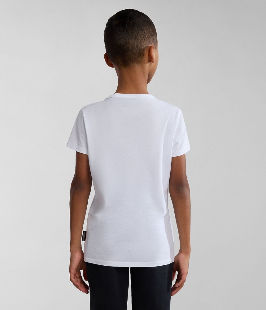 Napapijri Kitik Short Sleeve T-Shirt (4-16 YEARS) T-shirts Kinderen Wit | 4179256-IA