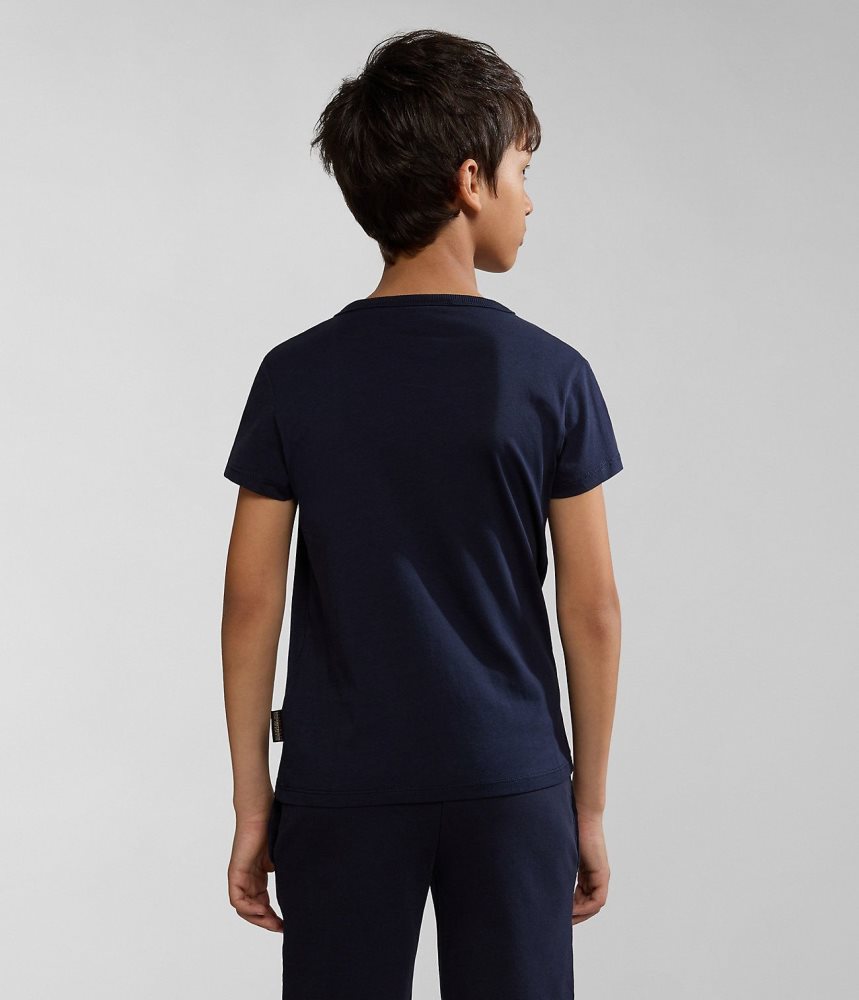 Napapijri Kitik Short Sleeve T-Shirt (4-16 YEARS) T-shirts Kinderen Donkerblauw | 6493071-YC