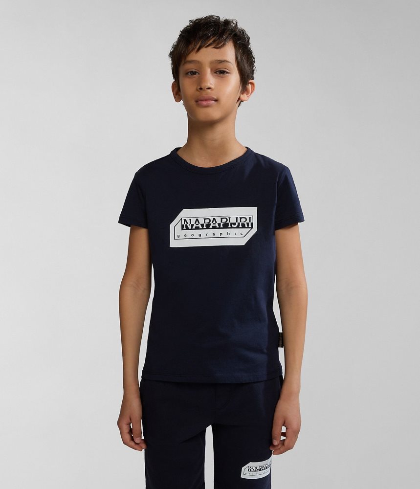 Napapijri Kitik Short Sleeve T-Shirt (4-16 YEARS) T-shirts Kinderen Donkerblauw | 6493071-YC